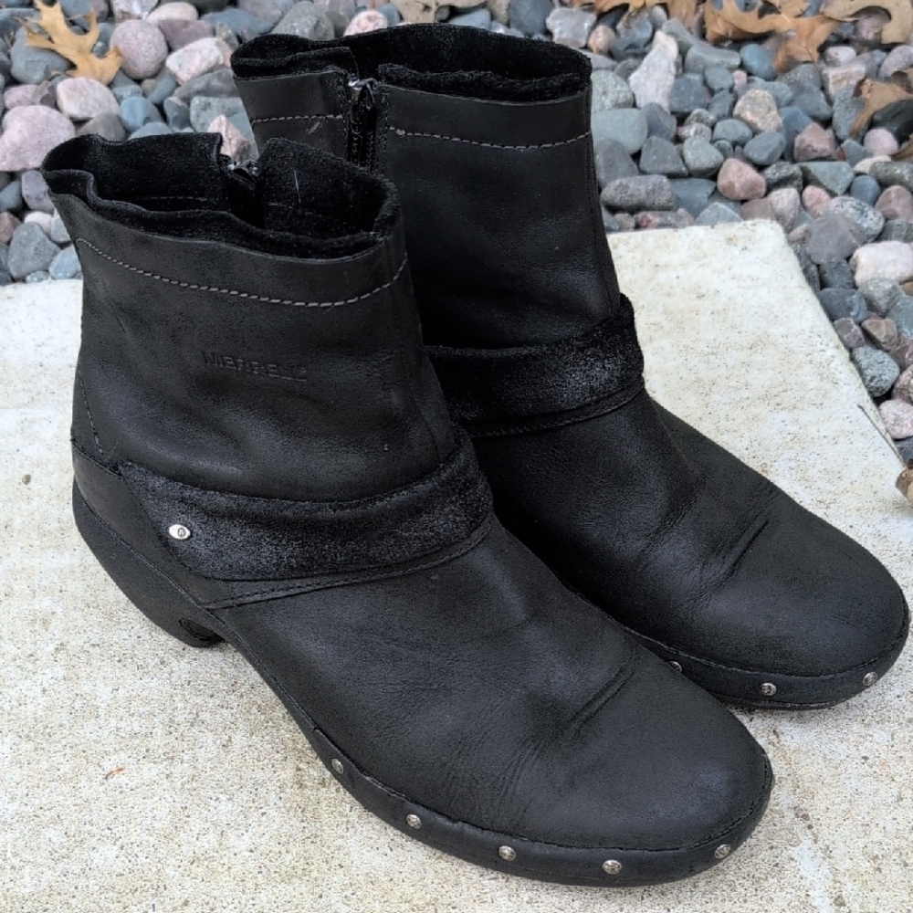 Merrell Black Mules Comfortable Slip-On Clogs